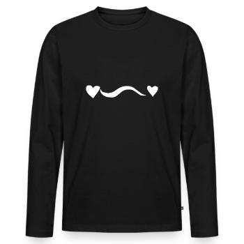 Heart Line Wave Hearts - Men's Premium Organic Long Sleeve Shirt - black - Front - Nico (187cm)