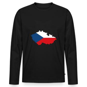 Czech Republic Tschechien Geschenk Land Flagge - Männer Premium Bio Langarmshirt - Schwarz - Vorne - Nico (187cm)