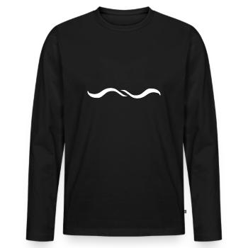 zwei wellen welle linie - Männer Premium Bio Langarmshirt - Schwarz - Vorne - Nico (187cm)
