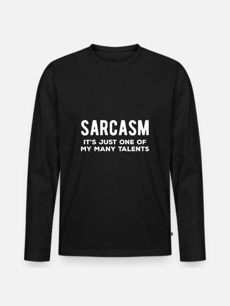 Sarkasme Et af mine mange talenter Sjov - Premium økologisk langærmet T-shirt til mænd - sort