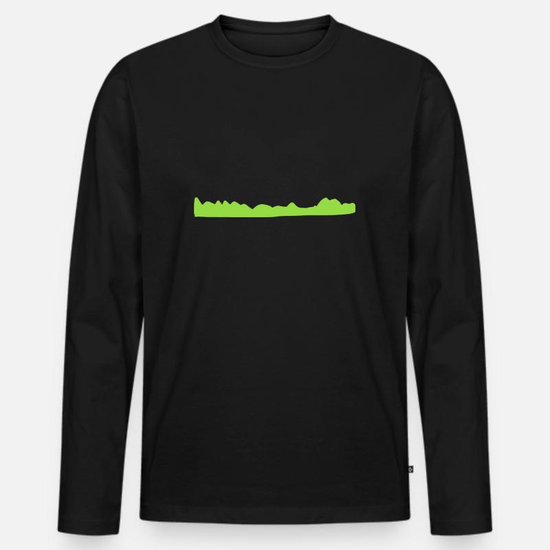 grass linie symbol form - Männer Premium Bio Langarmshirt - Schwarz