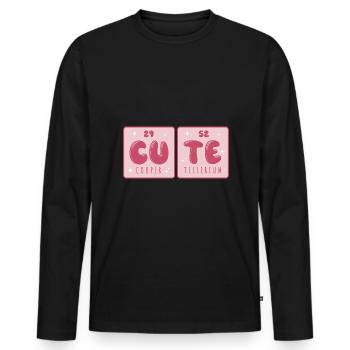 Sweet Copper Tellerium Cute Chemistry Chemist Flirt - Men's Premium Organic Long Sleeve Shirt - black - Front - Nico (187cm)