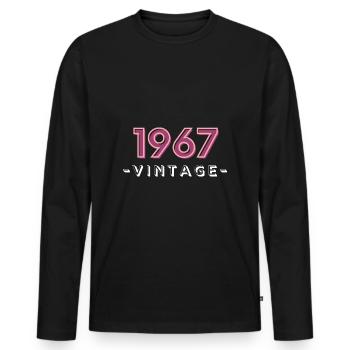 born 1967 gift idea birthday year 67 - Men's Premium Organic Long Sleeve Shirt - black - Front - Nico (187cm)