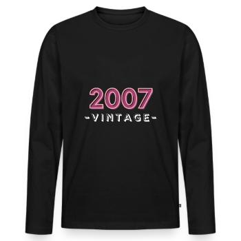 born 2007 gift idea birthday year 07 - Men's Premium Organic Long Sleeve Shirt - black - Front - Nico (187cm)