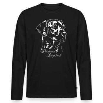 RHODESIAN RIDGEBACK Wilsigns Chien Portrait - T-shirt manches longues Premium bio Homme - noir - Devant - Nico (187cm)