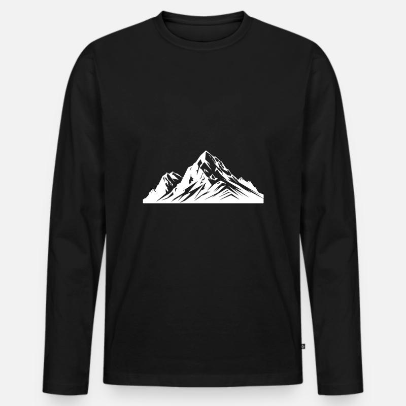 Berge Gipfel Alpen - Männer Premium Bio Langarmshirt - Schwarz
