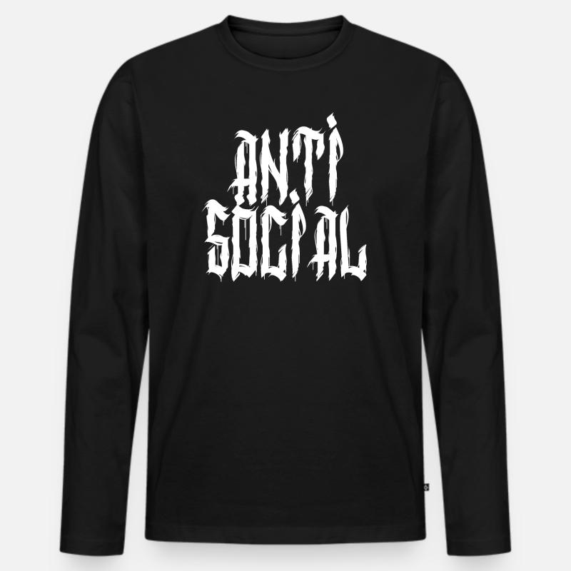 AntiSocial III W - Männer Premium Bio Langarmshirt - Schwarz