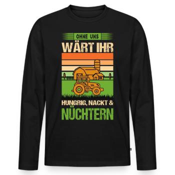 Bauern Protest Landwirt Demo Bauerndemo Traktor - Männer Premium Bio Langarmshirt - Schwarz - Vorne - Nico (187cm)