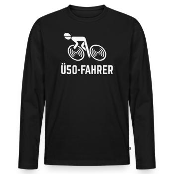 Ü50-Fahrer (Rennradfahrer / Rennrad / Fahrrad / W) - Männer Premium Bio Langarmshirt - Schwarz - Vorne - Nico (187cm)