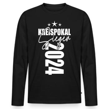 Kreispokal Sieger 2024 - Männer Premium Bio Langarmshirt - Schwarz - Vorne - Nico (187cm)