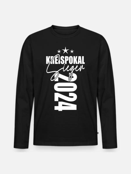 Kreispokal Sieger 2024 - Männer Premium Bio Langarmshirt - Schwarz