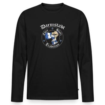 Darmstadt Ehre Stolz Tradition No II - Männer Premium Bio Langarmshirt - Schwarz - Vorne - Nico (187cm)