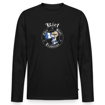 Kiel Ehre Stolz Tradition No II - Männer Premium Bio Langarmshirt - Schwarz - Vorne - Nico (187cm)