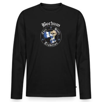 Bochum Ehre Stolz Tradition No II - Männer Premium Bio Langarmshirt - Schwarz - Vorne - Nico (187cm)