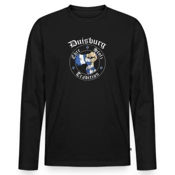 Duisburg Ehre Stolz Tradition No II - Männer Premium Bio Langarmshirt - Schwarz - Vorne - Nico (187cm)