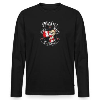 Mainz Ehre Stolz Tradition No II - Männer Premium Bio Langarmshirt - Schwarz - Vorne - Nico (187cm)