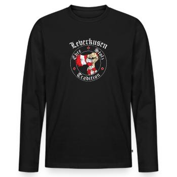 Leverkusen Ehre Stolz Tradition No II - Männer Premium Bio Langarmshirt - Schwarz - Vorne - Nico (187cm)