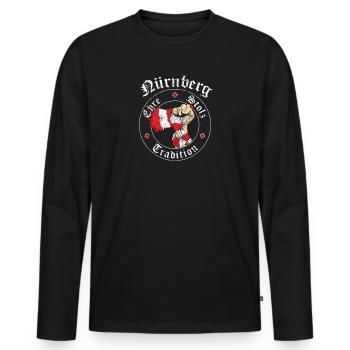 Nürnberg Ehre Stolz Tradition No II - Männer Premium Bio Langarmshirt - Schwarz - Vorne - Nico (187cm)