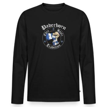 Paderborn Ehre Stolz Tradition No II - Männer Premium Bio Langarmshirt - Schwarz - Vorne - Nico (187cm)
