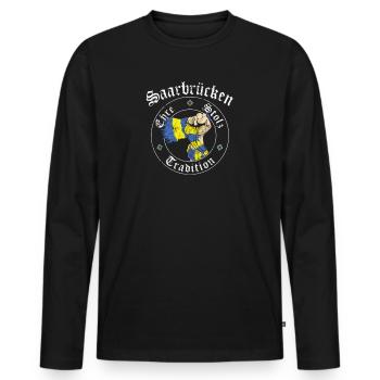Saarbrücken Ehre Stolz Tradition No II - Männer Premium Bio Langarmshirt - Schwarz - Vorne - Nico (187cm)
