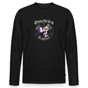Osnabrück Ehre Stolz Tradition No II - Männer Premium Bio Langarmshirt - Schwarz - Vorne - Nico (187cm)