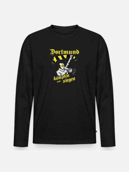 Dortmund kämpfen und siegen No II - Männer Premium Bio Langarmshirt - Schwarz