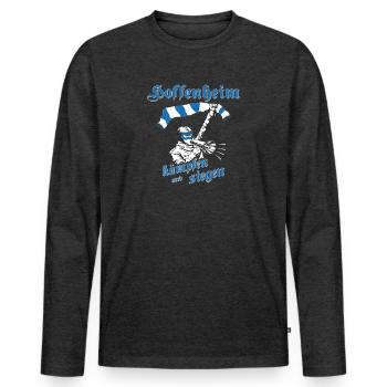 Hoffenheim kämpfen und siegen No II - Männer Premium Bio Langarmshirt - Anthrazit meliert - Vorne - Nico (187cm)