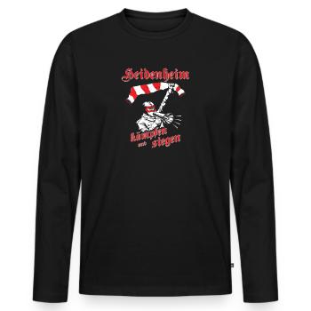 Heidenheim kämpfen und siegen No II - Männer Premium Bio Langarmshirt - Schwarz - Vorne - Nico (187cm)