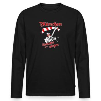 München kämpfen und siegen No II - Männer Premium Bio Langarmshirt - Schwarz - Vorne - Nico (187cm)