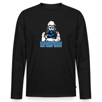 Mannheim und sonst nichts - Männer Premium Bio Langarmshirt - Schwarz - Vorne - Nico (187cm)