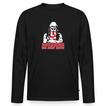 Augsburg und sonst nichts - Männer Premium Bio Langarmshirt - Schwarz - Vorne - Nico (187cm)