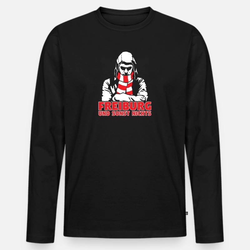 Freiburg und sonst nichts - Männer Premium Bio Langarmshirt - Schwarz