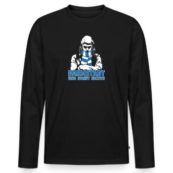 Darmstadt und sonst nichts - Männer Premium Bio Langarmshirt - Schwarz - Vorne - Nico (187cm)