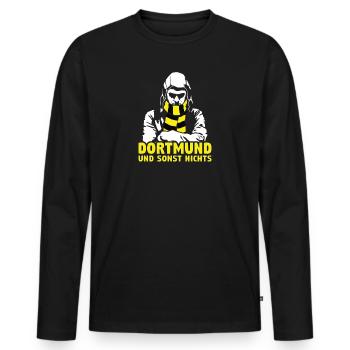 Dortmund und sonst nichts - Männer Premium Bio Langarmshirt - Schwarz - Vorne - Nico (187cm)