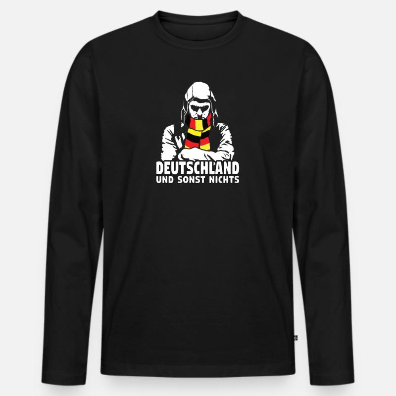 Deutschland und sonst nichts - Männer Premium Bio Langarmshirt - Schwarz