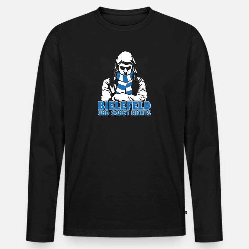 Bielefeld und sonst nichts - Männer Premium Bio Langarmshirt - Schwarz