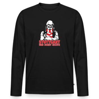 Stuttgart und sonst nichts - Männer Premium Bio Langarmshirt - Schwarz - Vorne - Nico (187cm)