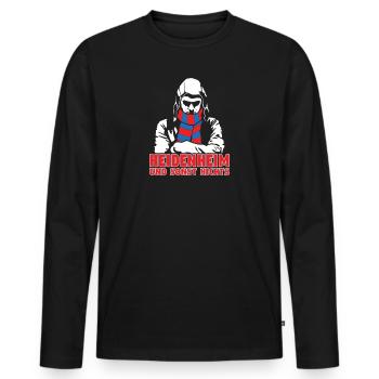 Heidenheim und sonst nichts - Männer Premium Bio Langarmshirt - Schwarz - Vorne - Nico (187cm)