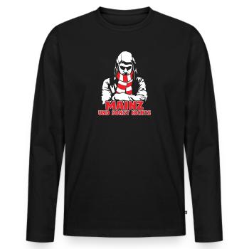 Mainz und sonst nichts - Männer Premium Bio Langarmshirt - Schwarz - Vorne - Nico (187cm)