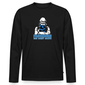 Paderborn und sonst nichts - Männer Premium Bio Langarmshirt - Schwarz - Vorne - Nico (187cm)