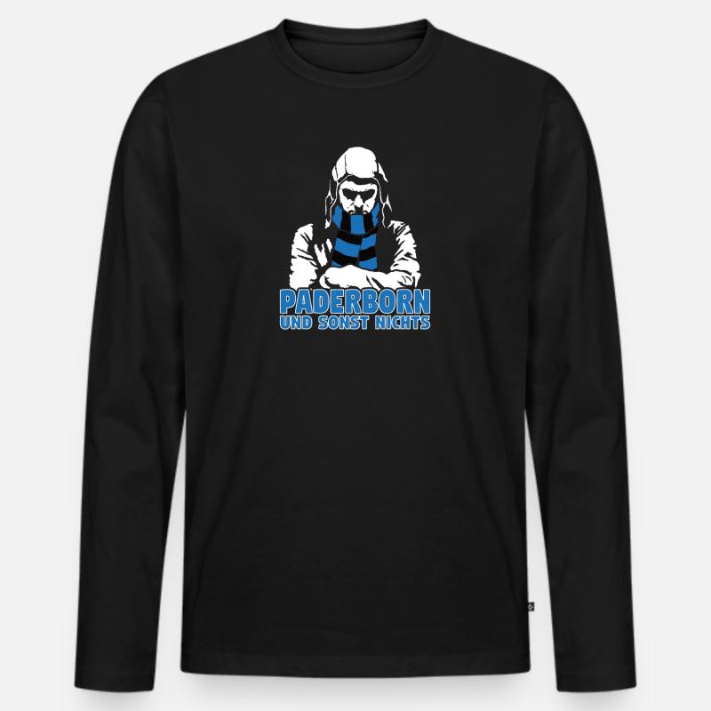 Paderborn und sonst nichts - Männer Premium Bio Langarmshirt - Schwarz