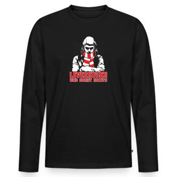 Leverkusen und sonst nichts - Männer Premium Bio Langarmshirt - Schwarz - Vorne - Nico (187cm)