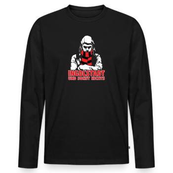 Ingolstadt und sonst nichts - Männer Premium Bio Langarmshirt - Schwarz - Vorne - Nico (187cm)