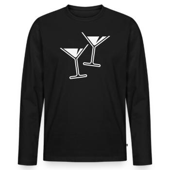 XSommerliche Grüße (Blanc) - T-shirt manches longues Premium bio Homme - noir - Devant - Nico (187cm)
