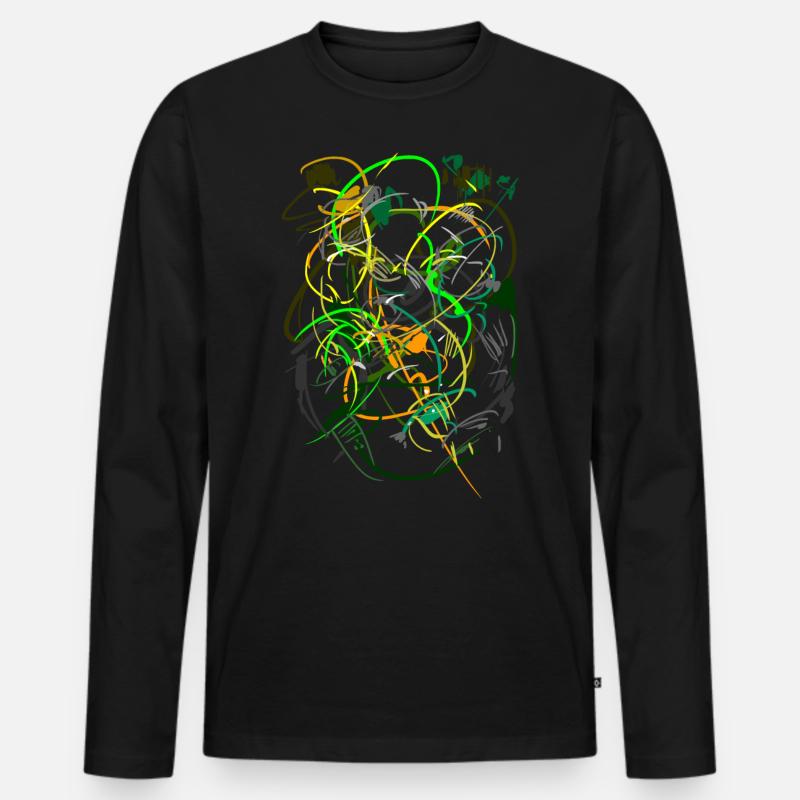 abstrakt - Männer Premium Bio Langarmshirt - Schwarz
