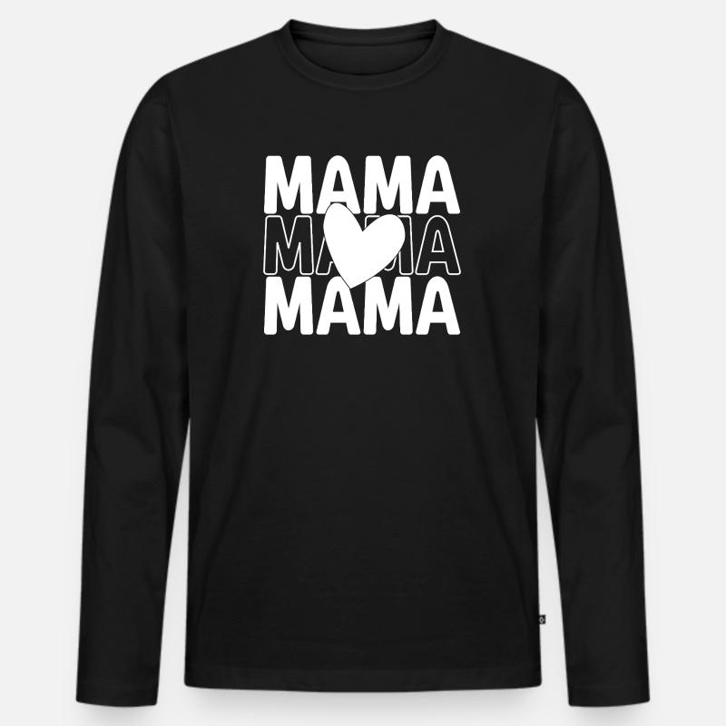 MAMA - Männer Premium Bio Langarmshirt - Schwarz