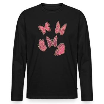 Butterfly butterfly nature - Men's Premium Organic Long Sleeve Shirt - black - Front - Nico (187cm)