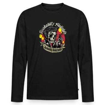 Rockabilly Rebel Rules Rockabilly Hellstyle - T-shirt manches longues Premium bio Homme - noir - Devant - Nico (187cm)