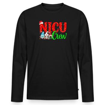 Lustige Gnome NICU Crew Krankenschwester Weihnachten - Männer Premium Bio Langarmshirt - Schwarz - Vorne - Nico (187cm)