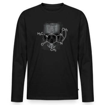 Caffeine - Men's Premium Organic Long Sleeve Shirt - black - Front - Nico (187cm)